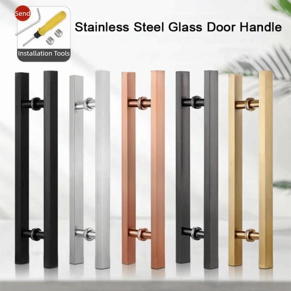 Matte Türklinke Edelstahl Drück-Zieh-Griff Türgriffe Glastürgriff Badezimmertür