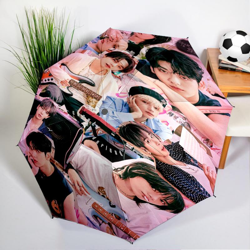 K-pop Group Stray Umbrella Folding umbrella, automatic umbrella 8-Frame for Travel, camping Use Gift for Halloween Christmas