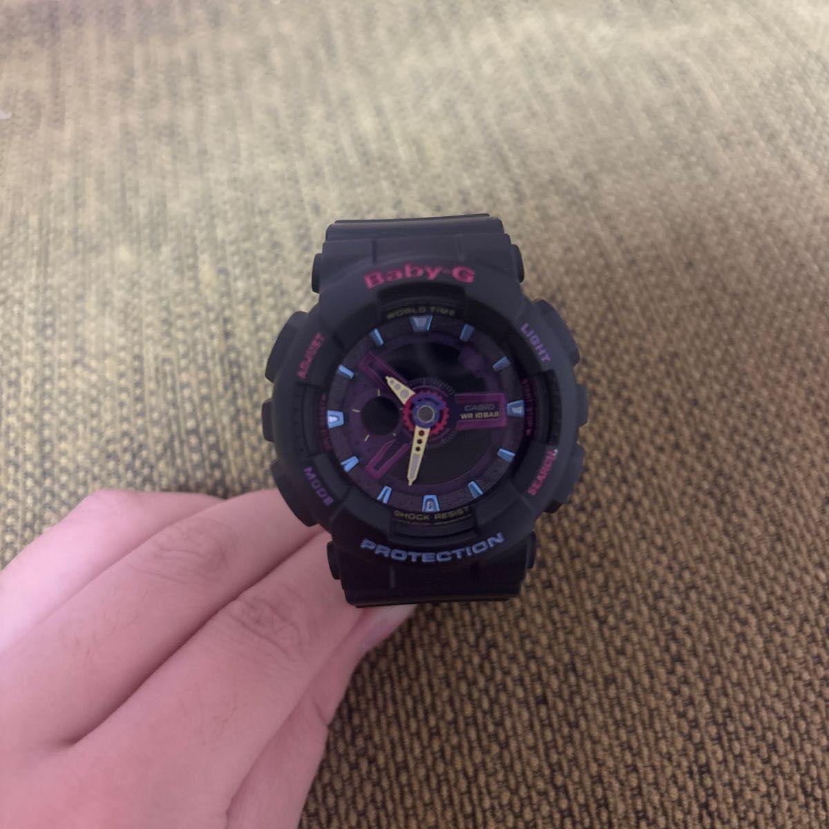 Б/у часы CASIO Baby-G BA-112 Ана-Цифровые Черно-Фиолетовые