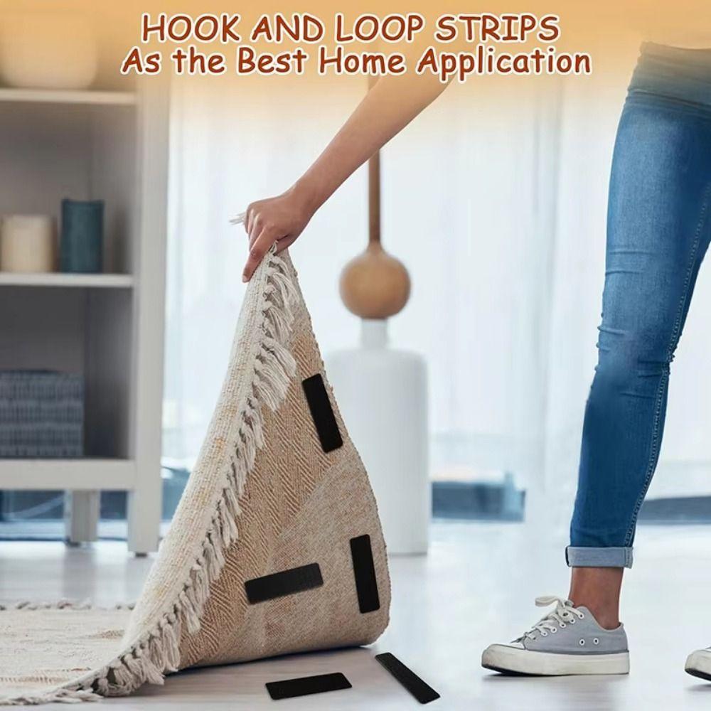 100pairs Nylon Hook and Loop Fastener Tape Self-Adhesive Interlocking Dots Carpet Sticker  Home Use