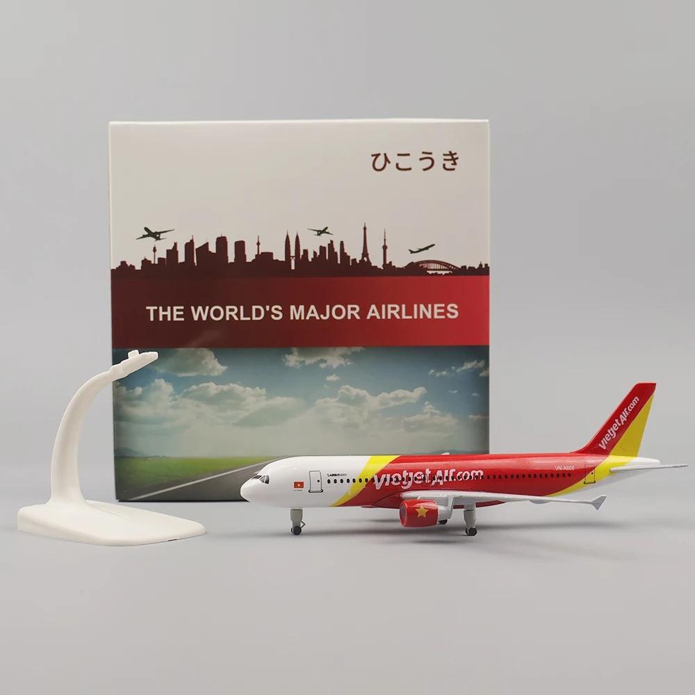 20cm VietJet Airlines Avión Airbus 320 Airways Modelo de Avión Avión de Metal Fundido a Presión Escala 1/400 Aviones Modelo de Avión Decoración