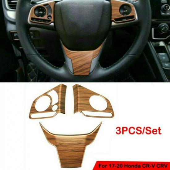 Peach Wood Grain Car Steering Wheel Decor Cover Trim For Honda CR-V CRV 2017-20<