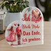  1pc German Heart Shaped Acrylic Sign Table Decor, I Love You More. The End, I Win, Desktop Decoration for Home Farmhouse Living Room, Gift 