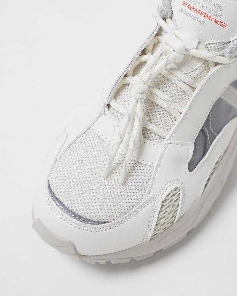 Moonstar Eight Tenth STUDENAERO Pure Size 3E Sneakers, White, 23.5 cm,