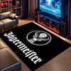 Tappeto Area Stampa Logo Cervo Jagermeister Sfondo Nero Vintage Bar Tappetino Pavimento Rettangolare Antiscivolo Man Cave Stanza dei Giochi Soggiorno Camera da Letto Tappeto Decorazione Casa