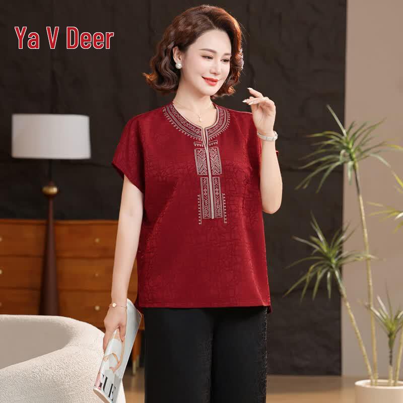Yalu Summer New Chinese Style Sleeveless Printed Two-Piece Set XL