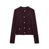 2025 Autumn/Winter New Arrival European & American Style Round Neck Long Sleeve Knit Cardigan