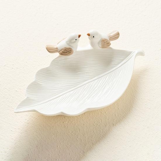 Cute Bird Tray, Ceramic Dessert Plate, 2 In 1 Jewelry Ring Tray And Trinket Dish, Handmade Soap Holder, Home Decor