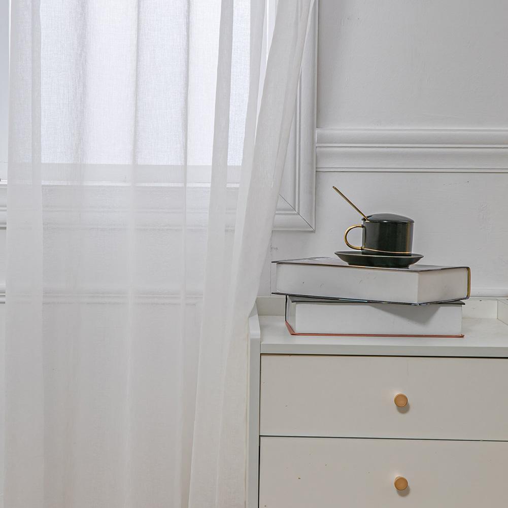 Cortina de tule para cozinha, cor sólida, moderna, europeia, tecido, janela, cortina para sala de estar, lozujoju, decoração de casa, 1 peça