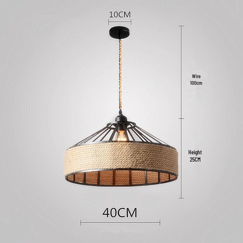 Retro Industrial Hemp Rope Diamond Light for Restaurant, Cafe, Bar, and Loft