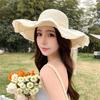Summer Seaside Beach Outdoor Straw Hat Lace Bow Sunshade Sun Protection Hat UV Protection Sun Hat Children