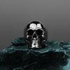 HNSP 316L Stainless Steel Skull Ring for Men Finger Jewelry Punk Goth Accessories 8-14 Big Size