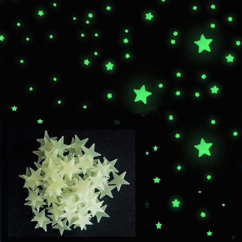 100 PCS Home Wall Glow In The Dark Star Stickers Decal Baby Kids Room