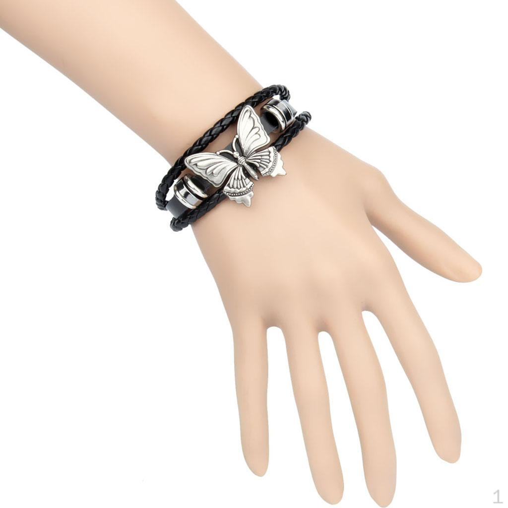 Плетеный браслет-браслет-браслет с бабочкой/лобстером/деревом A