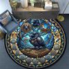 Celtic Raven Symbols Round Area Rug Under Office Chairs Bedroom Living Room Home Decor