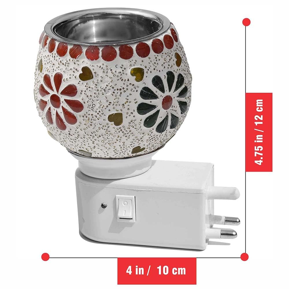 Reine Quelle (Indien) Elektrischer Aroma-Diffusor | Kapoor Dani/Nachtlicht Multifunktionaler ätherischer Öl-Kampfer-Brenner für Duft mit Ein-/Ausschalter