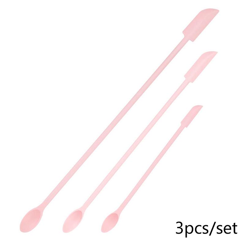 3Pcs Lengthened Silicone Scraper Double-Head Cosmetic Jam Deep Bottle Scraper Mini Spatula Set For Kitchen Storage Jar Use