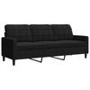 3 Piece Sofa Set with Cushions Black Velvet