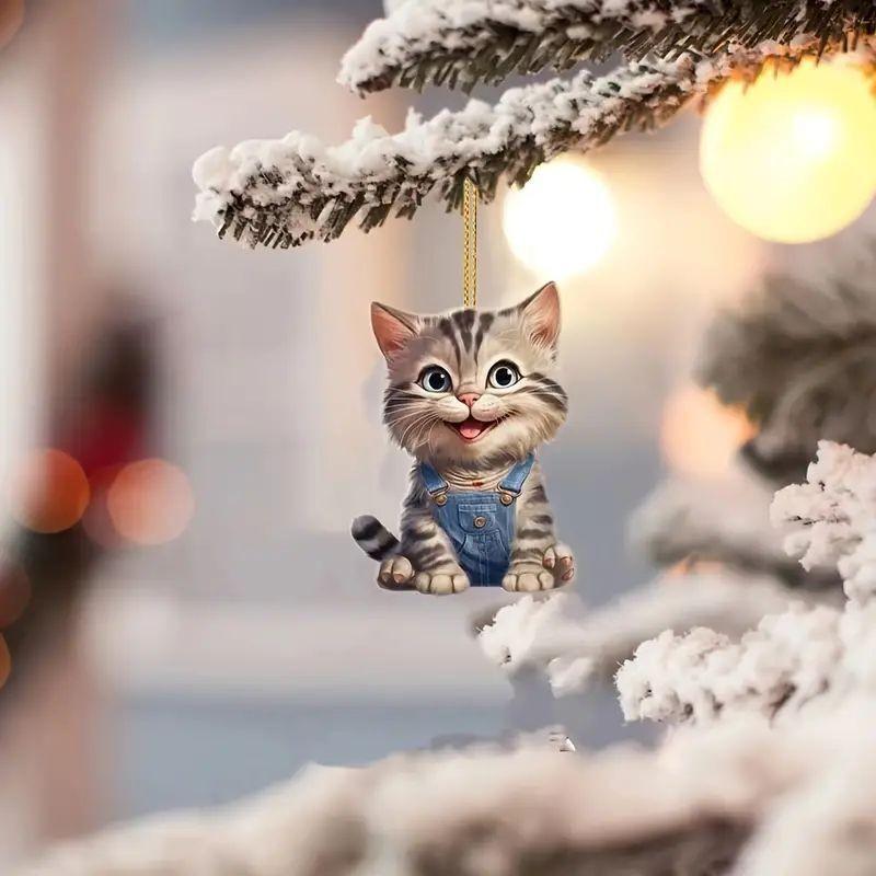 Delightful Cat Acrylic Car Decor Charming Backpack Ornament For A Playful Home Ambiance