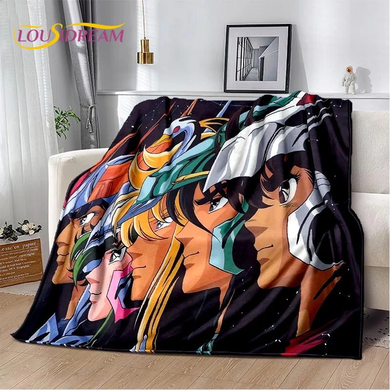 Cartoon Saint Seiya 3D Retro Soft Flannel Blanket for Beds Bedroom Sofa Picnic,Throw Blanket for Cover Outdoor Leisure Nap Gift