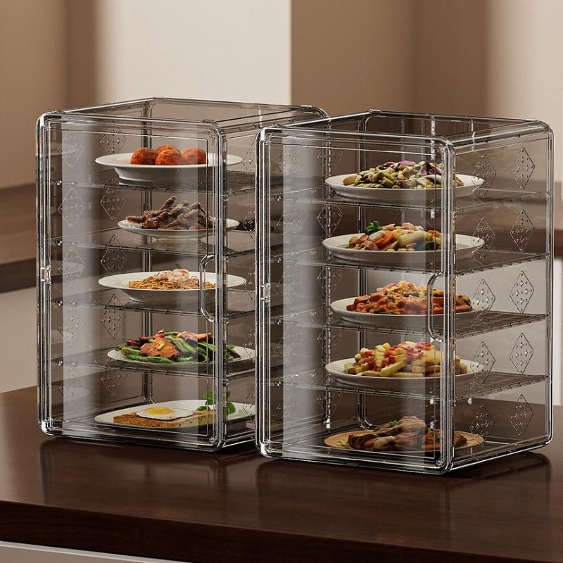 Multilayer Thermal Insulation Food Cover, Transparent Freshkeeping Storage Container With Dustproof Design For Kitchen