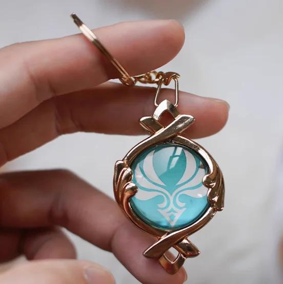 Genshin Impact Court Of Fontaine Vision Furina Weapon Chinese Game Periphery Glass Model Keychain Car Pendants Collectible Toy