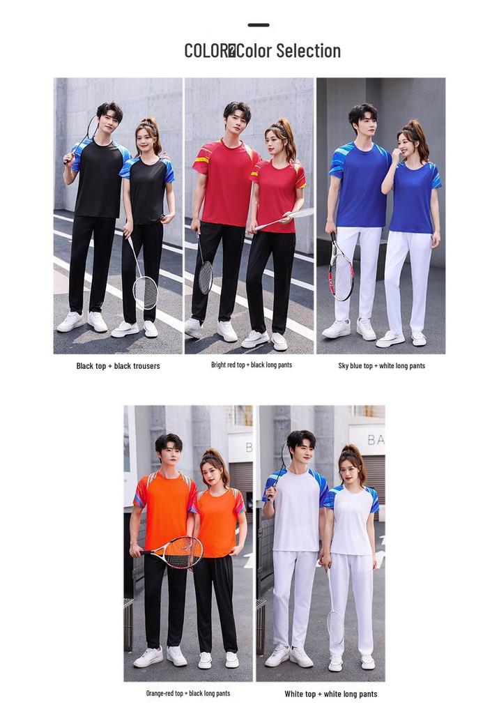 2024 Breathable Badminton & Table Tennis Couple Set - Summer Sports Casuals for Competition & Training