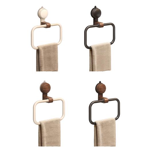 Hanging Towel Rack Suction Cup Design Strong Load-bearing Simple Installation Bathroom Wall Mount Hand Towel Holder