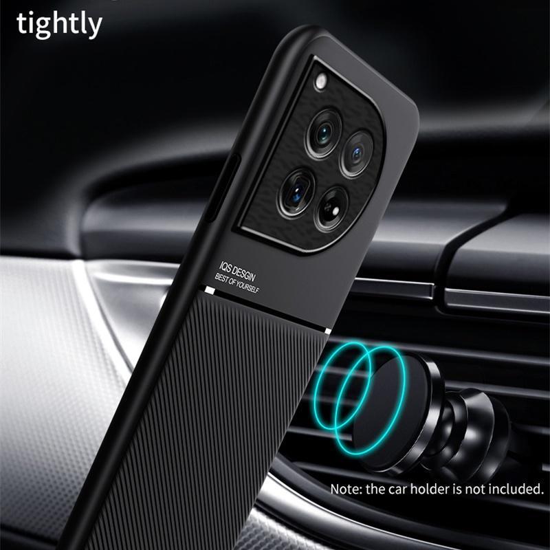 For OnePlus 12 5G Case Car Magnetic Holder Leather Plate Back Cover for OnePlus12 One Plus12 OneMore 12 2024 CPH25816.82" Cases