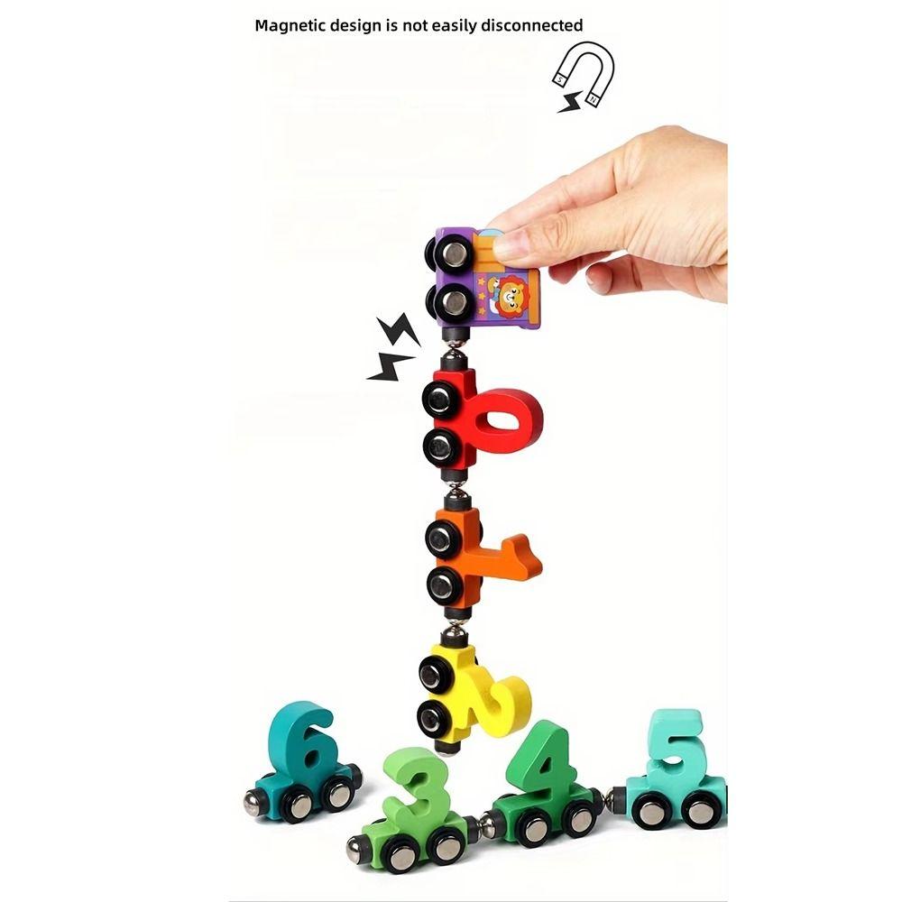 Mathematical Operation Exercises Magnetic Wooden Train Toys  Early Educational