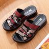 Hausschuhe für Damen, Sommerkleidung, mittlerer Absatz, weiche Sohle, Damen mittleren Alters, flacher Boden, rutschfeste Sandalen für Mütter mittleren Alters und ältere Menschen