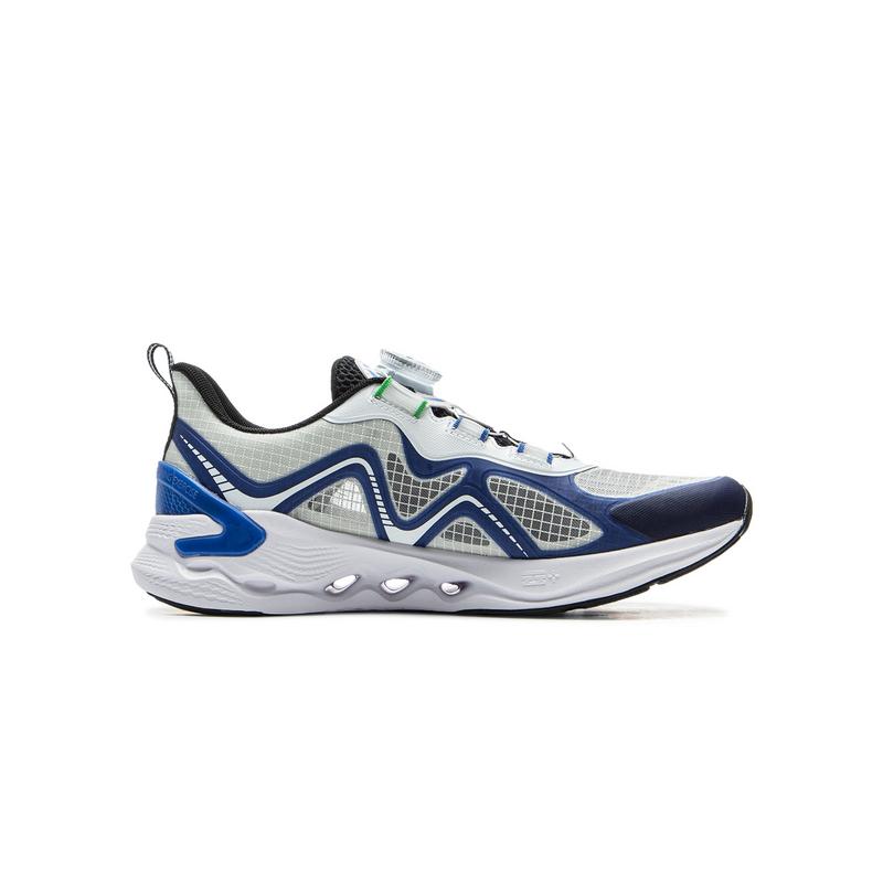 Li Ning Kids PU Versatile Comfortable Non-Slip Wear-Resistant Low-Top Running Shoes Men Running Shoes White Blue Green YKFV040-5