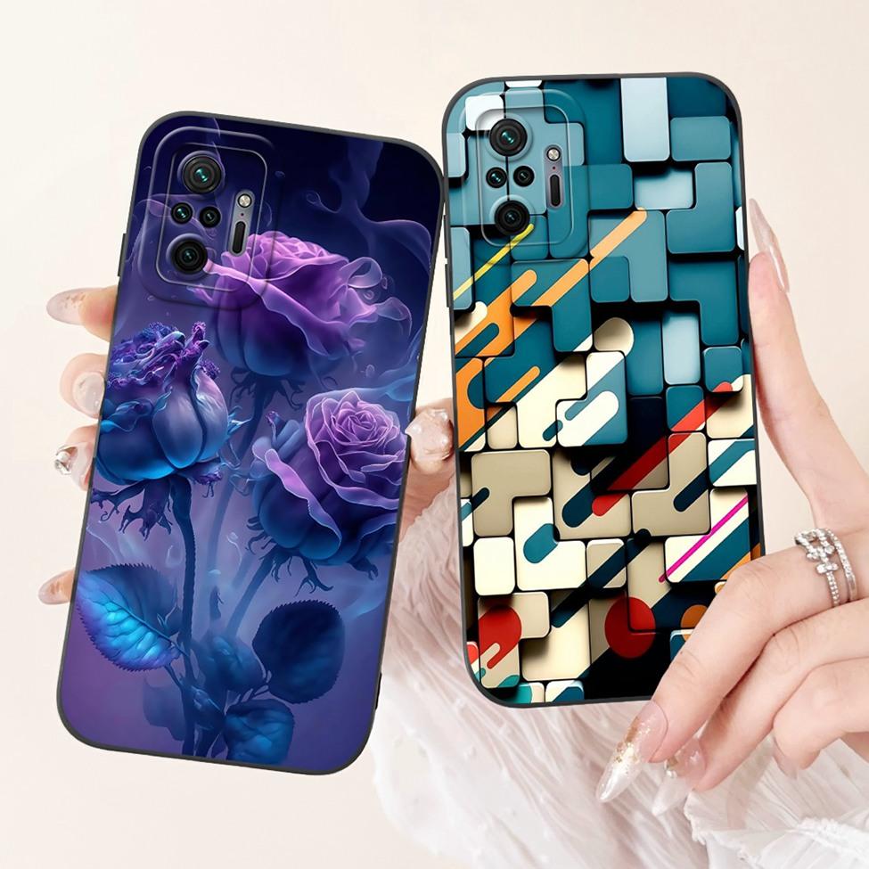 For Redmi Note 10 Pro 4G Case Cover Silicone Cute Cat Fashion Butterfly Flowers Love Funny Painted Phone Case M2101K6G M2101K6R