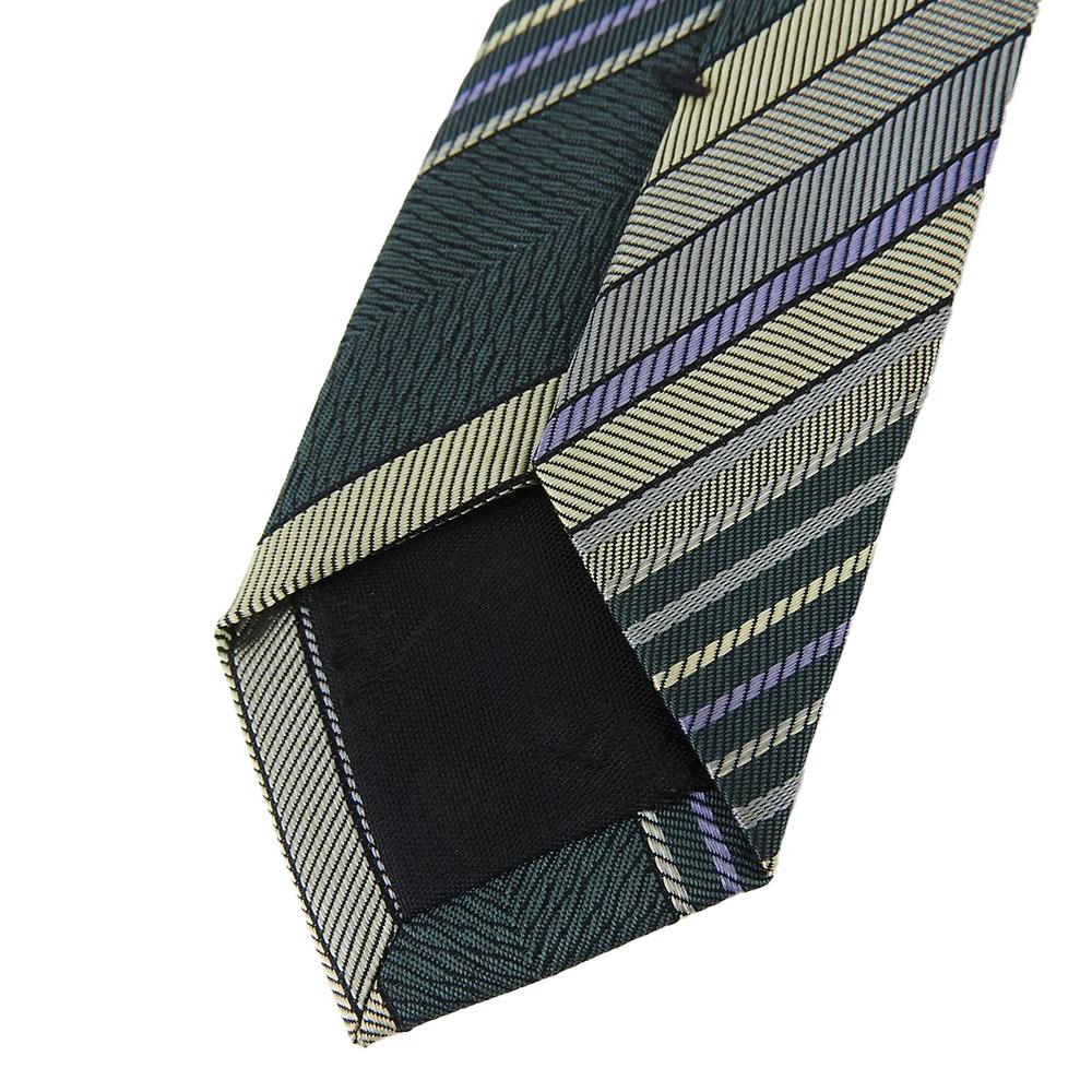Used YVES SAINT LAURENT Tie Silk Green Green Gray Gentleman