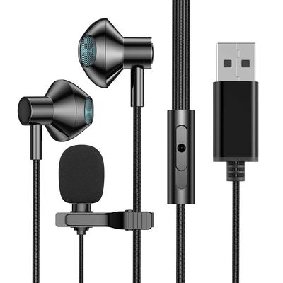Earphones USB Headphones Wired Remote Work Headset PC Microphone Headset Noise Cancelling Earphones with Microphone Computer Earphones Gaming Headset
