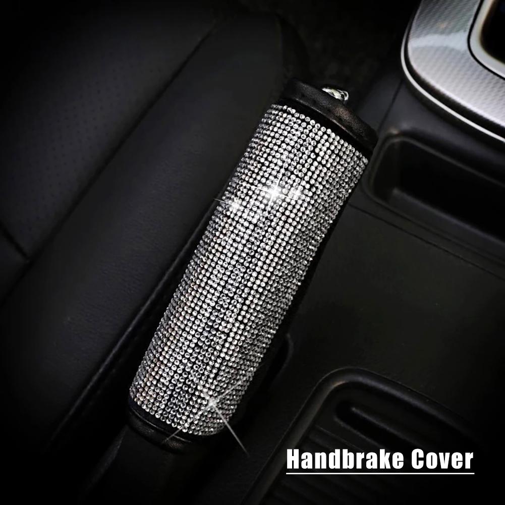 Crystal Car Gear Shift Collar Cover Hand Brake Cover Car Seat Safety Belt Cover Bling Rhinestones Auto Interior Accessories 1PC