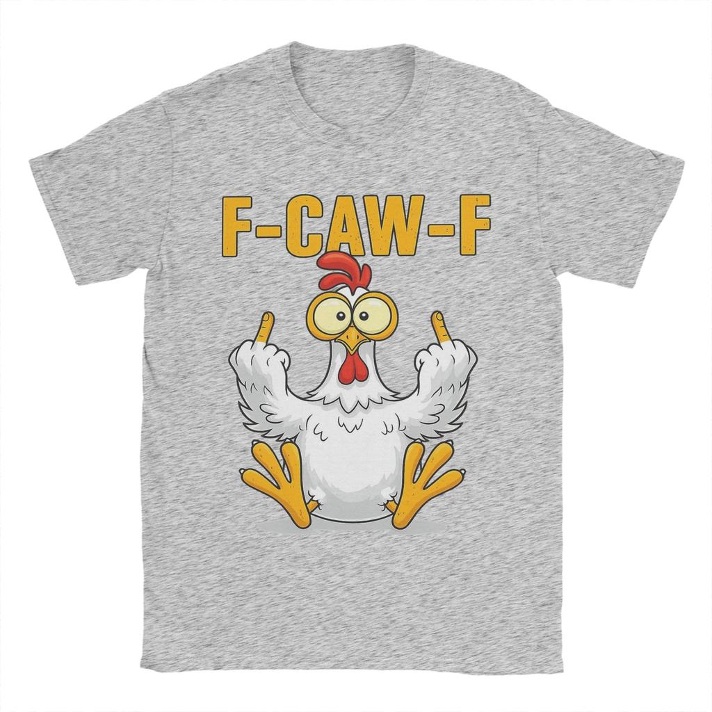 F-Caw-F-Chicken T-Shirt für Herren Neuheit Reines Baumwoll-T-Shirt Rundhals Kurzarm T-Shirts Geschenk Tops