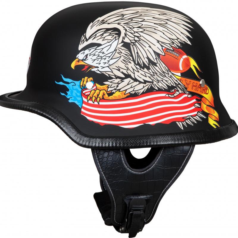 New Vintage Helmet Male and Female Couple Helmet German Locomotive Cruising Harley Half Helmet Personalized Bike Locomotive Hard Hat