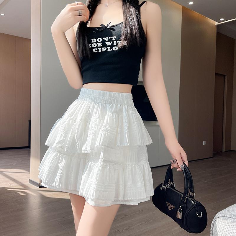 Irregular Cake Skirt Women's Summer New Ballet Style Thin Skirt Small A Word Skirt