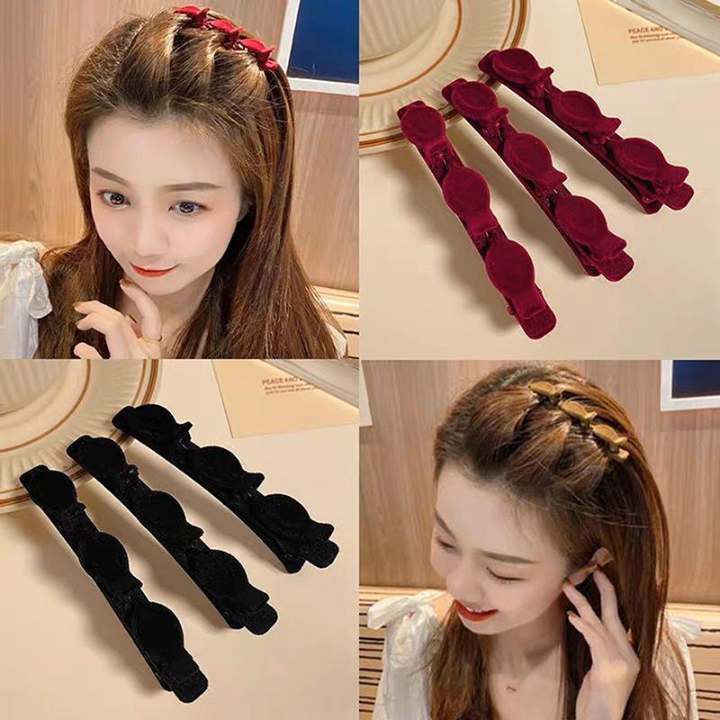 Grampos de cabelo trançados de cor sólida grampos de cabelo estilo coreano grampos de cabelo desfiados grampos de franja grampos de testa grampos de flocagem acessórios de cabelo