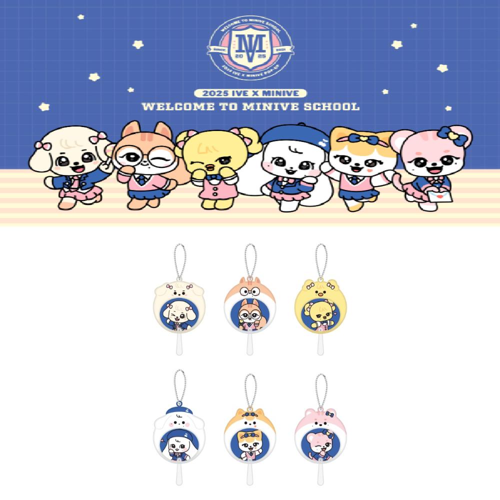 

Предзаказ 2025 IVE X MINIVE POP-UP Добро пожаловать в школу MINIVE Мини-пикет Брелок GANGANJI