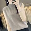 Women Tank 100% Wool Sleeveless MODERN NEW SAGA Spring Autumn T-shirt Turtleneck Knit Wool Top Soft Basic Vest Female