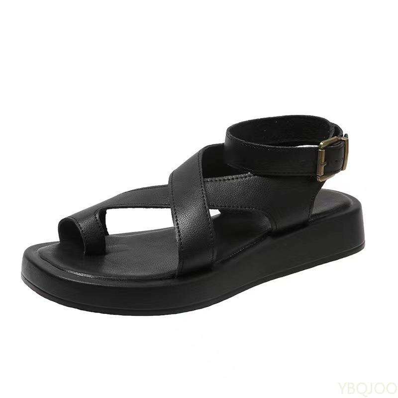 Fashion Sandals Women's Summer New Style with Thick Toe Sole Versatile Casual Simple Easy To Wear Buckle Strap Women's Sandals