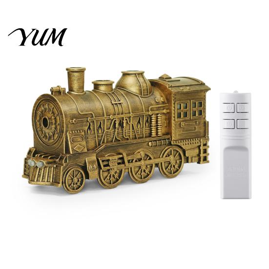 Quiet Ultrasonic Humidifiers for Baby Room Vintage Steam Train Aroma Diffuser, 300ml Cool Mist Humidifier with Dual Silent Diffuser LED Lights,