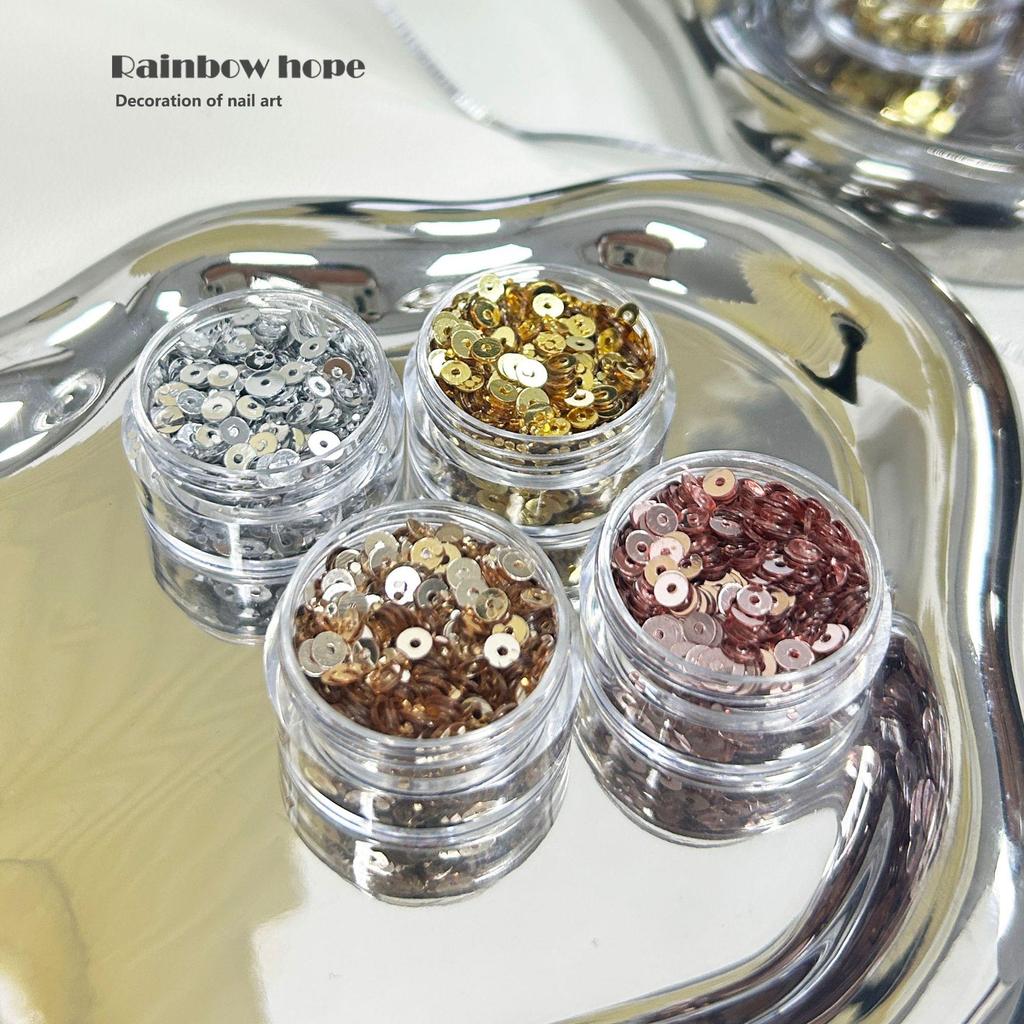 Metallic Copper Coin Nail Sequins - Super Flash Mirror Effect DIY Nail Art Accessories
