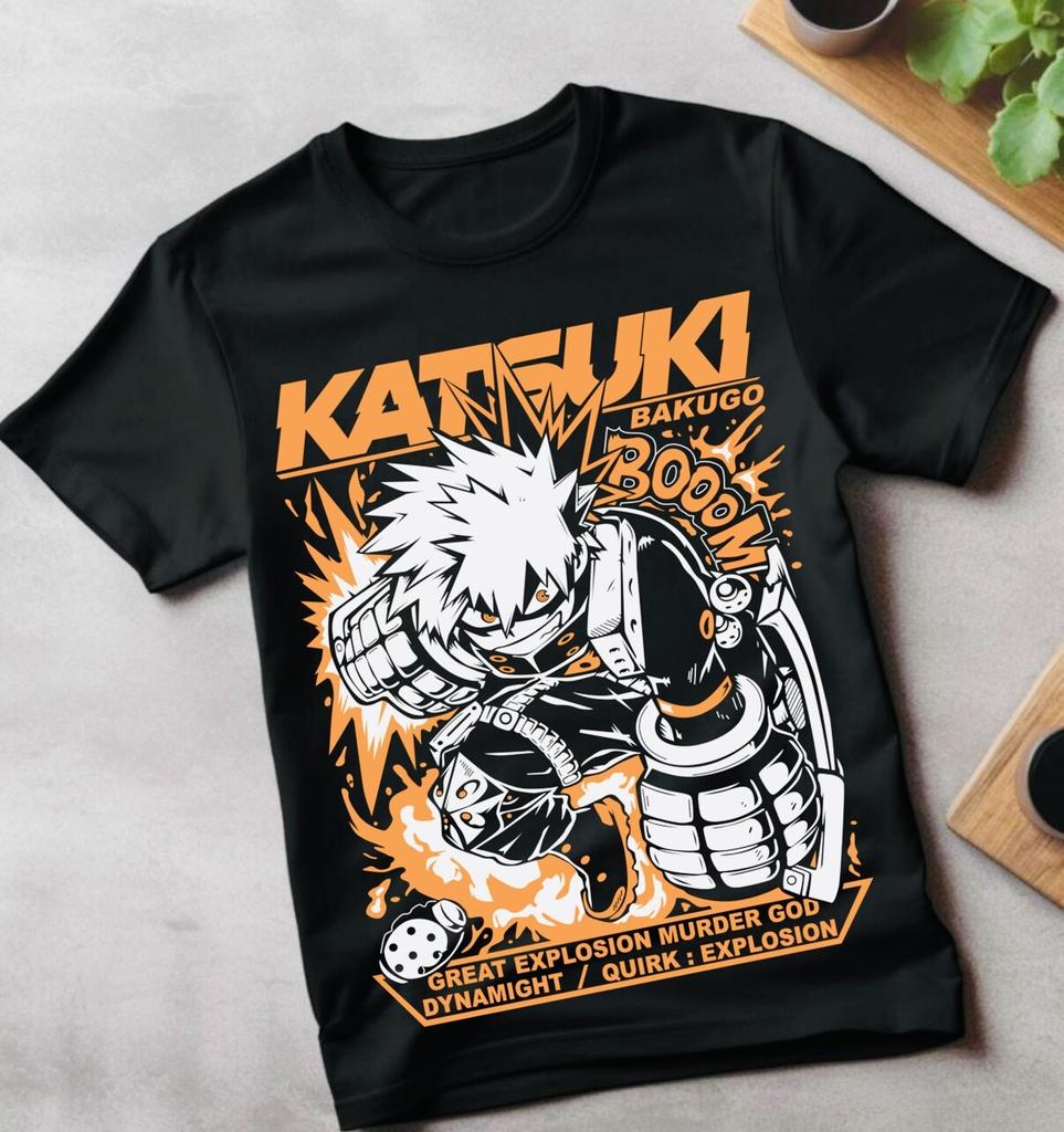 My Hero Shirt Bakugo Katsuki T-shirt Academia MHA Anime Girl GifT-shirt Tee