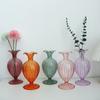 Nordic Glass Flower Vase Colorful Transparent Art Flower Pot Plant Bottle Hydroponics Terrarium Container Home Table Decoration