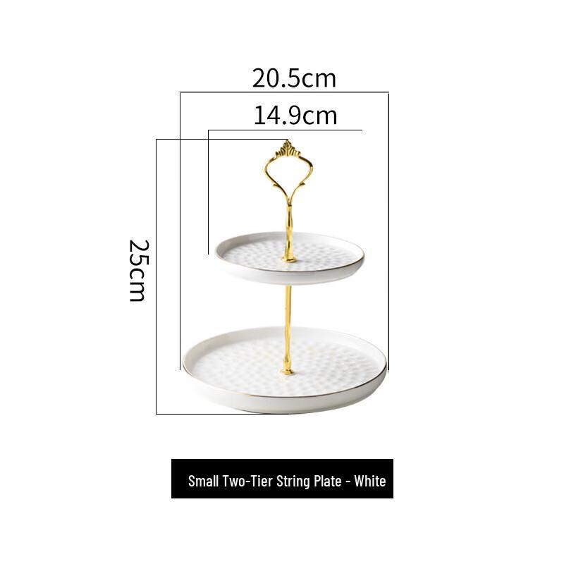 Light Luxury Ceramic Double-Layer Fruit & Dessert Plate