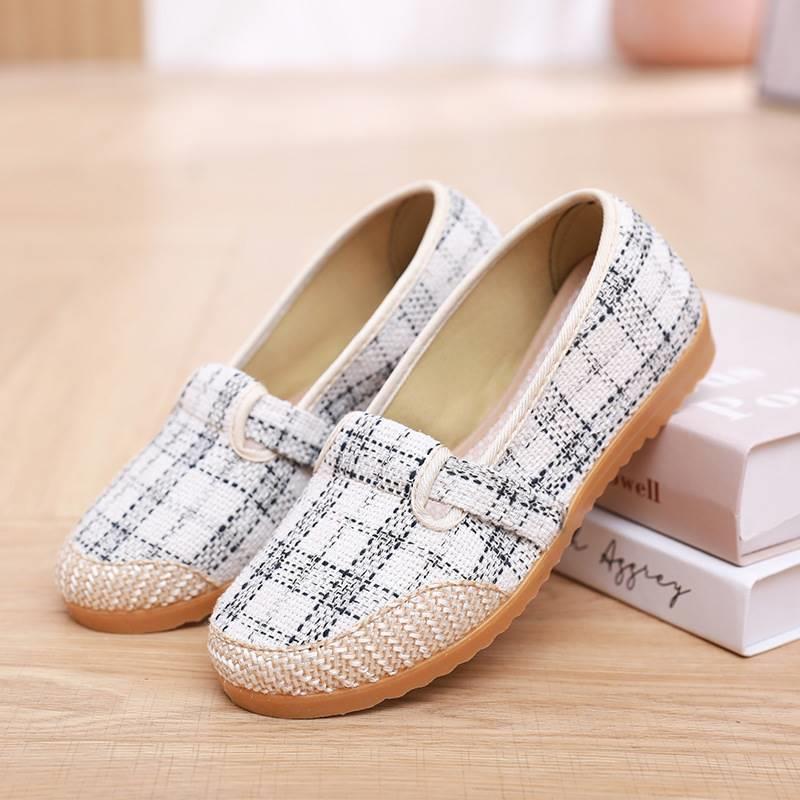 Spring/Summer 2025 Women's Breathable Ethnic Flat Linen Shoes - Lightweight Old Beijing Style