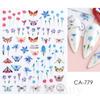3D Nail Stickers Flowers Pink Purple Blossom Florals Leaves Decals Nail Art Adhesive Sliders Charms Manicure Decorations TRCA769